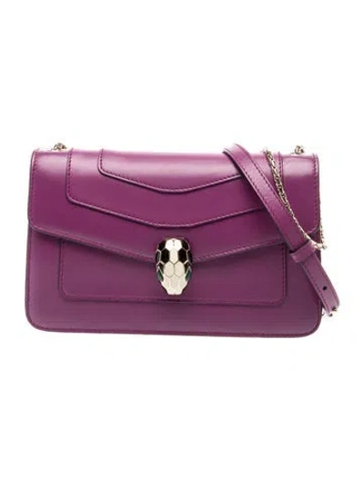 Pre-owned Bvlgari Leather Horizontal Serpenti Small In Pink