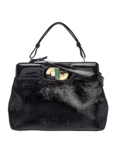 Pre-owned Bvlgari Leather Isabella Rossellini In Black