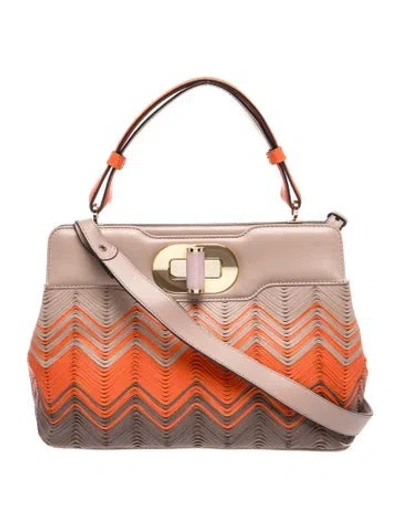 Pre-owned Bvlgari Leather Isabella Rossellini In Neutral