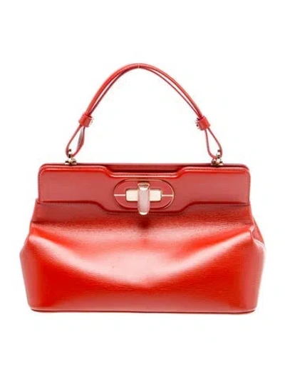 Pre-owned Bvlgari Leather Isabella Rossellini In Red