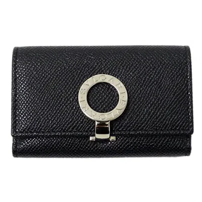 Pre-owned Bvlgari Leather Keycase () In Black