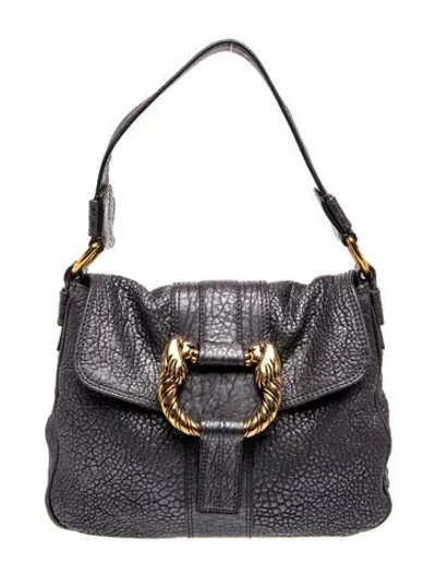 Pre-owned Bvlgari Leather Leoni In Grey