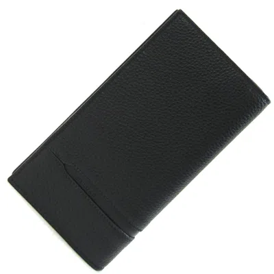 Pre-owned Bvlgari Leather Long Wallet (bi-fold) () In Black