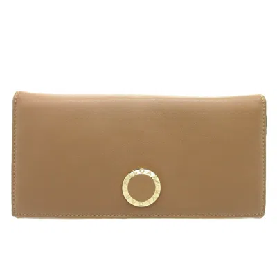 Pre-owned Bvlgari Leather Long Wallet (bi-fold) () In Brown