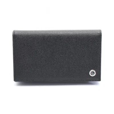 Pre-owned Bvlgari Leather Long Wallet (bi-fold) () In Black
