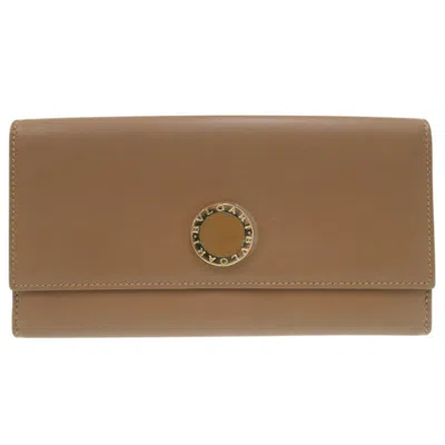 Pre-owned Bvlgari Leather Long Wallet (bi-fold) () In Brown