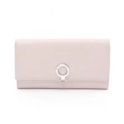 Pre-owned Bvlgari Leather Long Wallet (bi-fold) () In Pink