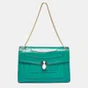 Bvlgari Womens Green Serpenti Forever Snake-clasp Leather Cross-body Bag In Blue