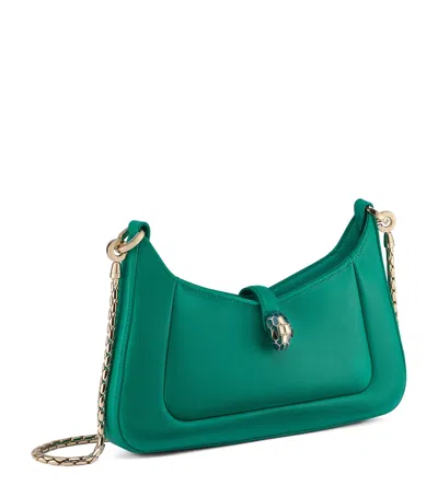 Bvlgari Leather Serpenti Baia Shoulder Bag In Green