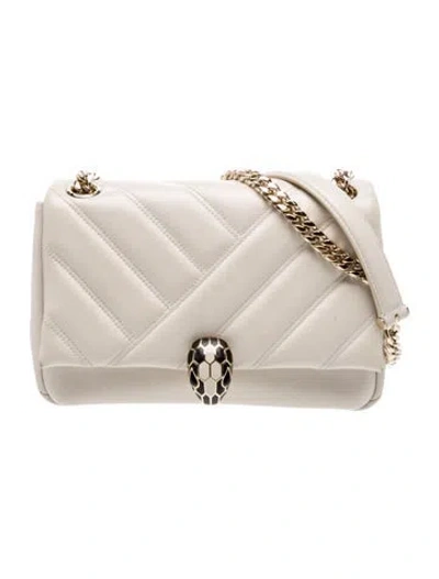 Pre-owned Bvlgari Leather Serpenti Cabochon In Neutral