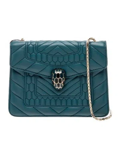 Pre-owned Bvlgari Leather Serpenti Forever In Blue
