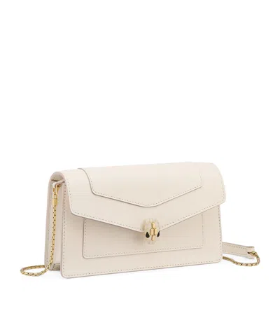 Bvlgari Leather Serpenti Forever Chain Wallet In White