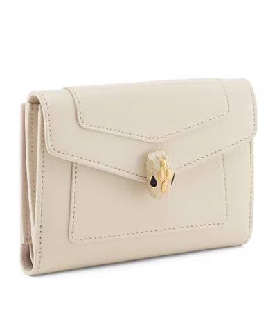Bvlgari Leather Serpenti Forever Compact Wallet In Neutral