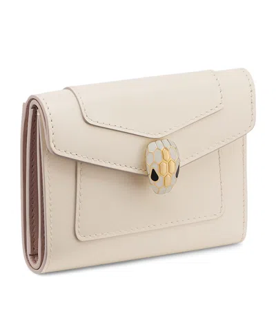 Bvlgari Leather Serpenti Forever Compact Wallet In Neutral