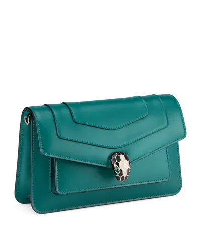 Bvlgari Leather Serpenti Forever East-west Shoulder Bag In Green