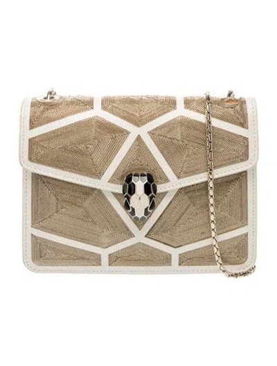 Pre-owned Bvlgari Leather Serpenti Forever In Gold/white