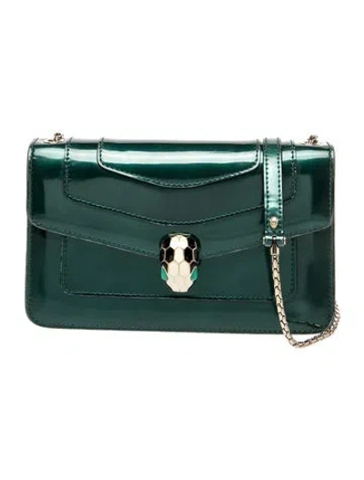 Pre-owned Bvlgari Leather Serpenti Forever In Green