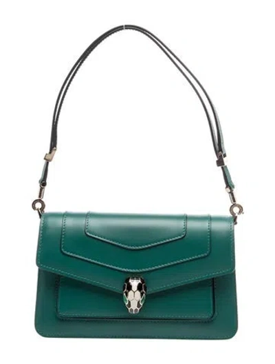 Pre-owned Bvlgari Leather Serpenti Forever In Green