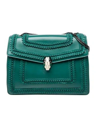Pre-owned Bvlgari Leather Serpenti Forever In Green