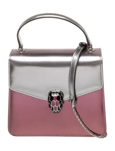 Pre-owned Bvlgari Leather Serpenti Forever In Metallic/pink