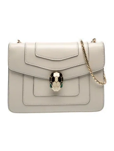 Pre-owned Bvlgari Leather Serpenti Forever In Neutral