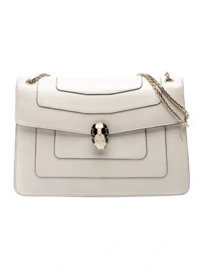 Pre-owned Bvlgari Leather Serpenti Forever In Neutral