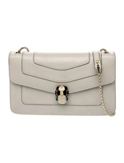 Pre-owned Bvlgari Leather Serpenti Forever In Neutrals