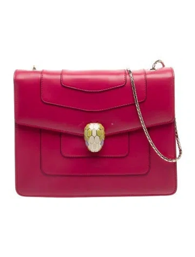 Pre-owned Bvlgari Leather Serpenti Forever In Pink