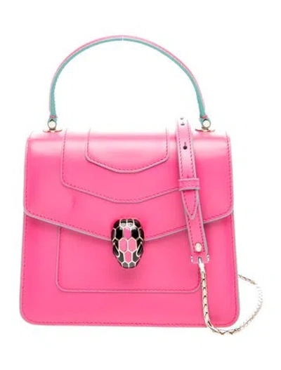 Pre-owned Bvlgari Leather Serpenti Forever In Pink