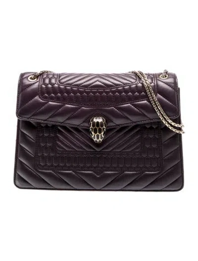 Pre-owned Bvlgari Leather Serpenti Forever In Purple