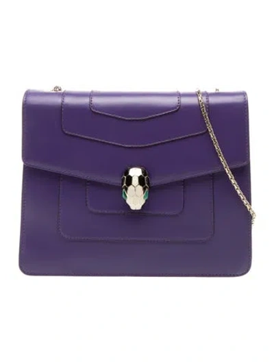 Pre-owned Bvlgari Leather Serpenti Forever In Purple