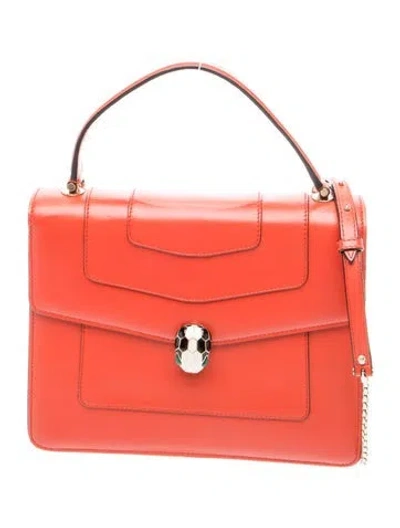 Pre-owned Bvlgari Leather Serpenti Forever In Red