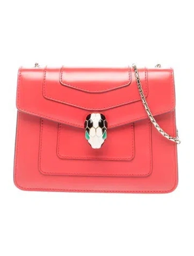 Pre-owned Bvlgari Leather Serpenti Forever In Red