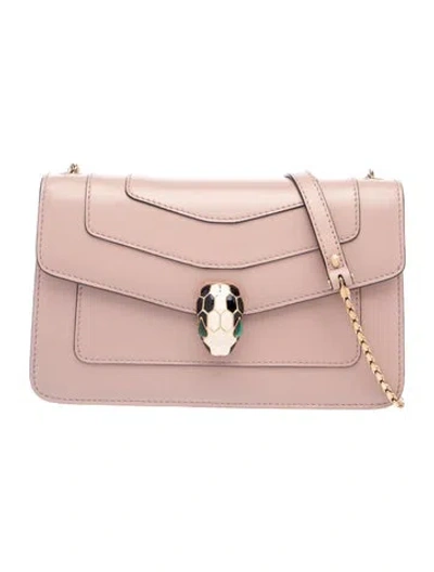Pre-owned Bvlgari Leather Serpenti Forever Small In Neutrals
