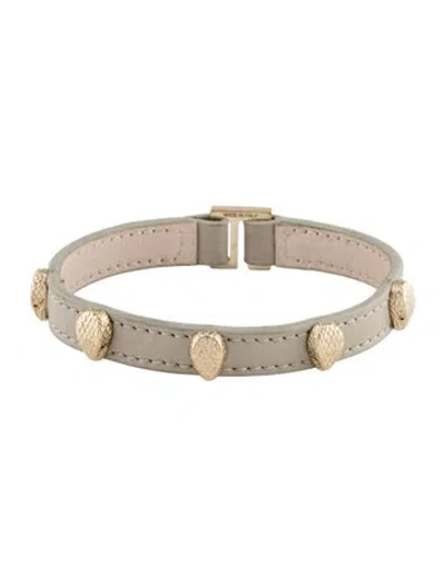 Pre-owned Bvlgari Leather Serpenti Forever Snakehead Bracelet In Multi