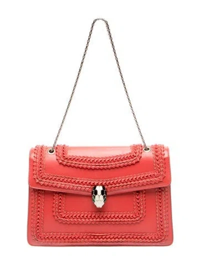 Pre-owned Bvlgari Leather Serpenti In Red