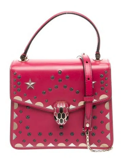 Pre-owned Bvlgari Leather Serpenti In Red