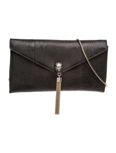 Pre-owned Bvlgari Leather Serpenti Tassel In Black
