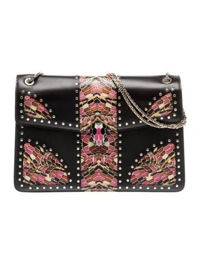 Pre-owned Bvlgari Leather Shoulder Bag In Black