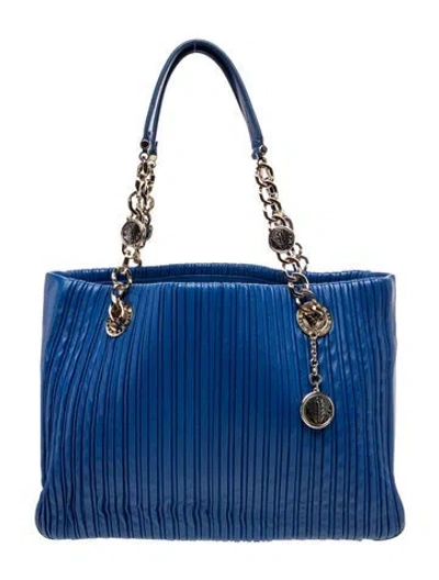 Pre-owned Bvlgari Leather Shoulder Bag In Blue