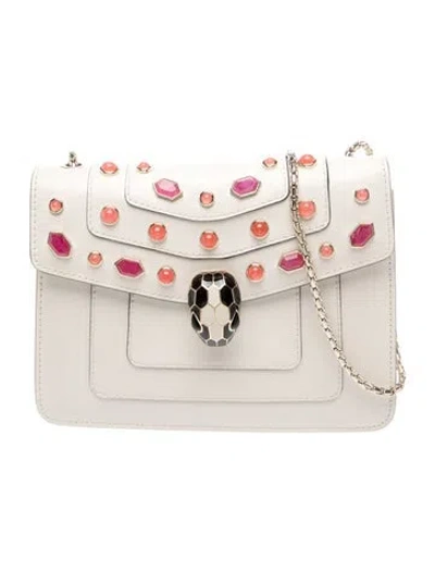 Pre-owned Bvlgari Leather Shoulder Bag In Neutral