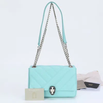 Pre-owned Bvlgari Leather Shoulder Bag () In Blue