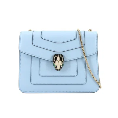 Pre-owned Bvlgari Leather Shoulder Bag () In Blue