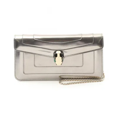 Pre-owned Bvlgari Leather Shoulder Bag () In Gray