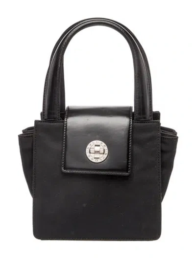 Pre-owned Bvlgari Leather Top Handle Bag In Black