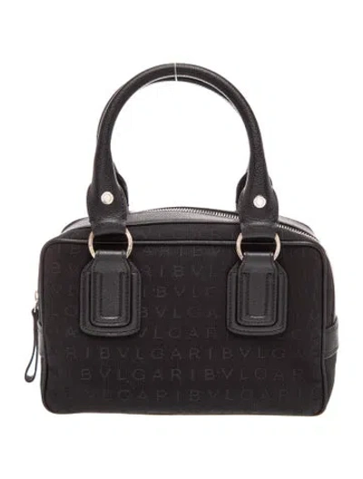 Pre-owned Bvlgari Leather Top Handle Bag In Black
