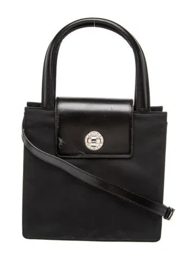 Pre-owned Bvlgari Leather Top Handle Bag In Black
