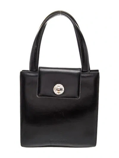Pre-owned Bvlgari Leather Top Handle Bag In Black