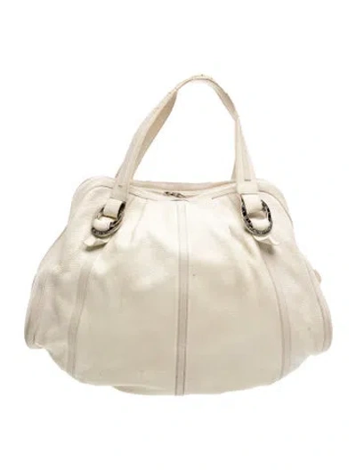 Pre-owned Bvlgari Leather Top Handle Bag In Neutral