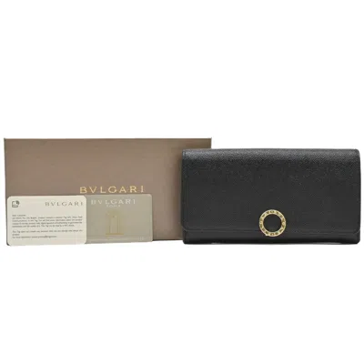 Pre-owned Bvlgari Leather Wallet (bi-fold) () In Black